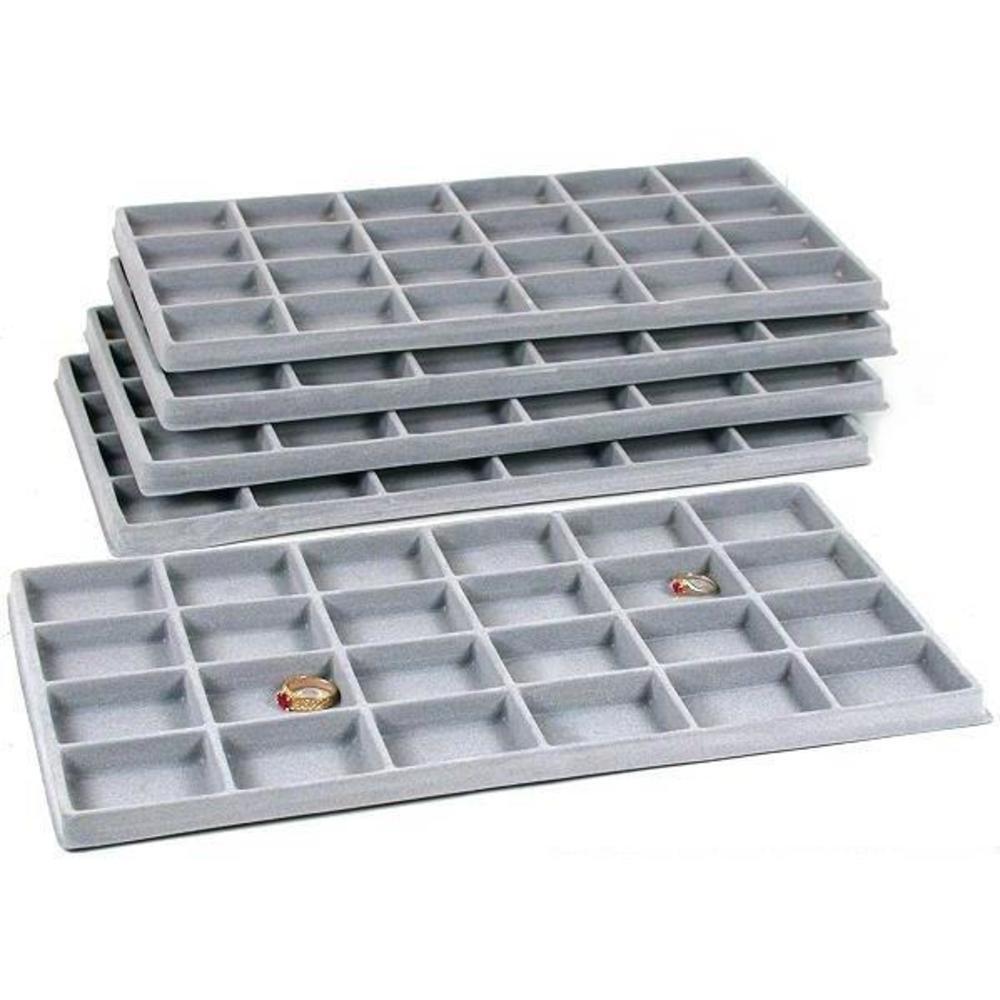 Velvet Jewelry Tray Insert Grey 