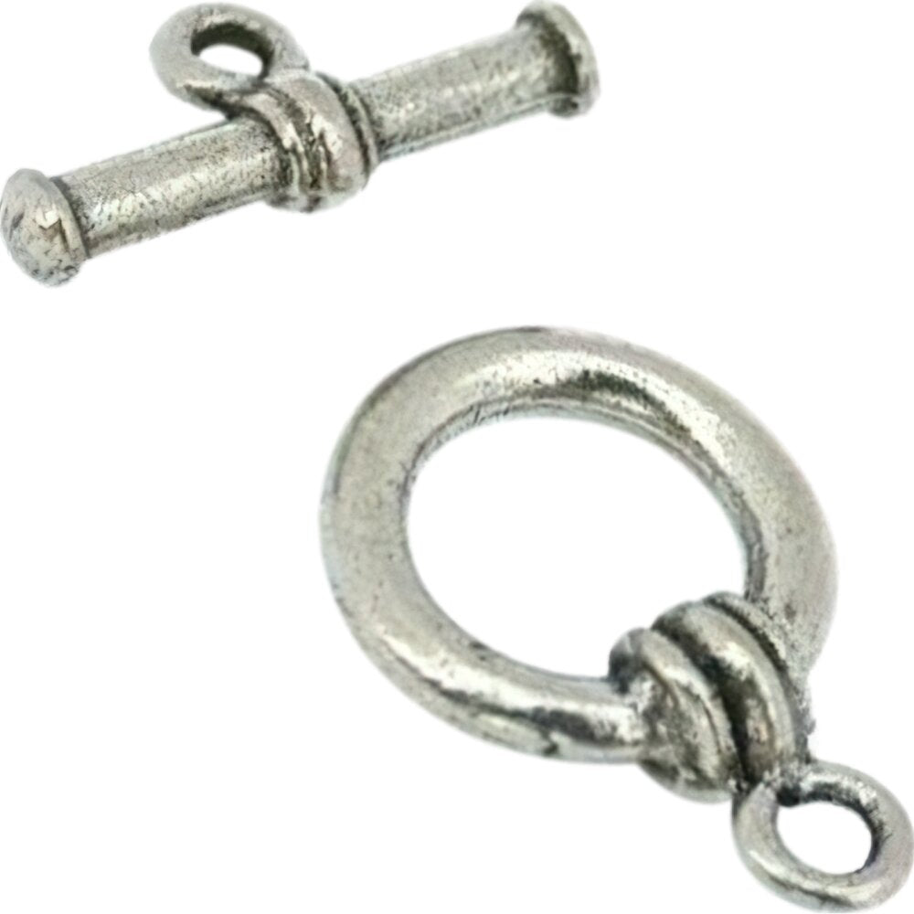 Toggle Clasp Antique Silver Plated 17mm Findingking 8012