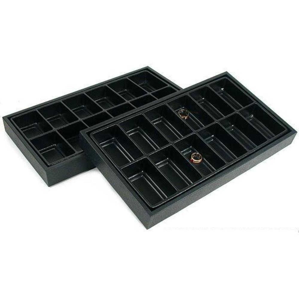 FindingKing 5 Black 8 Slot Pocket Watch Jewelry Display Case Tray Inserts