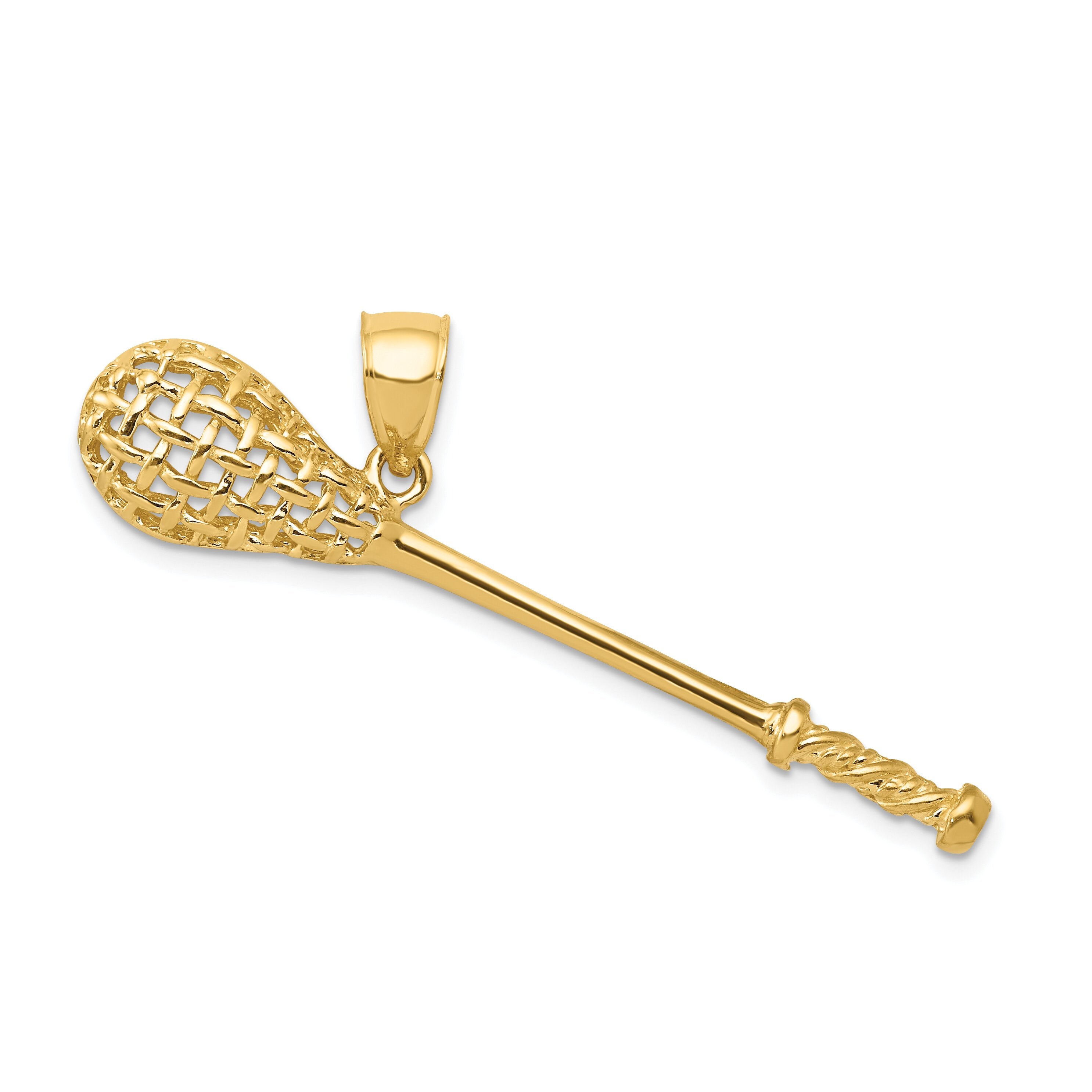 14K Gold 3D Lacrosse Stick Charm – FindingKing