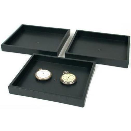 Jewelry Sample Display Trays Black 8 1/4" 3Pcs