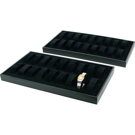 36 Slot Wrist Watch Jewelry Showcase Display Wood Tray