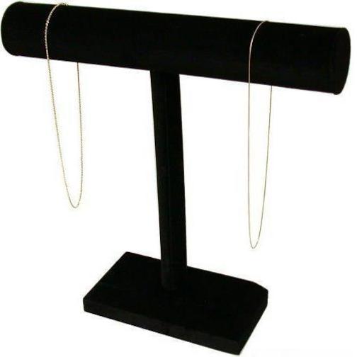 Black Velvet T-Bar & 2 Tier T-Bar Bracelet Necklace Jewelry Display Kit 2 Pcs