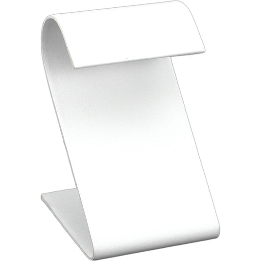 Earring Display Stand White Faux Leather 3 1/4"