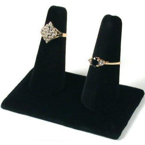 Finger Ring Displays Black Velvet 9Pcs