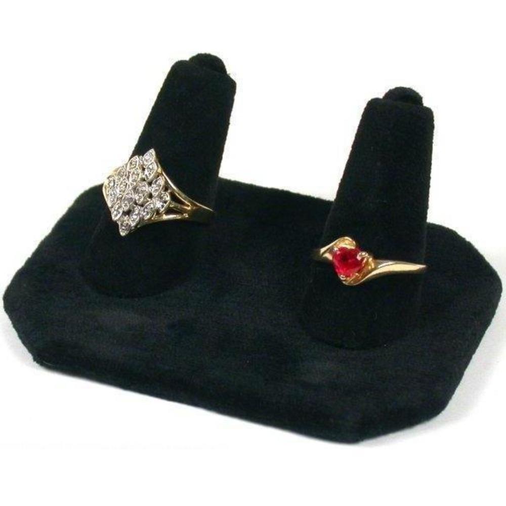 Finger Ring Displays Black Velvet 4Pcs