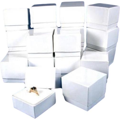 20 Ring Boxes White Gift Jewelry Displays Showcases