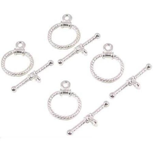 4 Toggle Clasp Twist Sterling Silver Jewelry Part