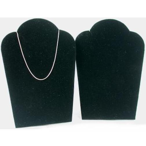 2 Necklace Pendant Displays Busts Black Velvet Padded 3 3/4" x 5 1/4"