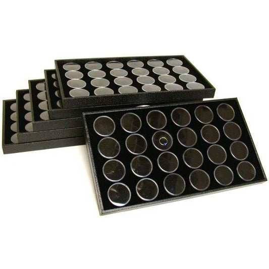 6 24 Black Foam Gem Stone Jars Box Storage Displays