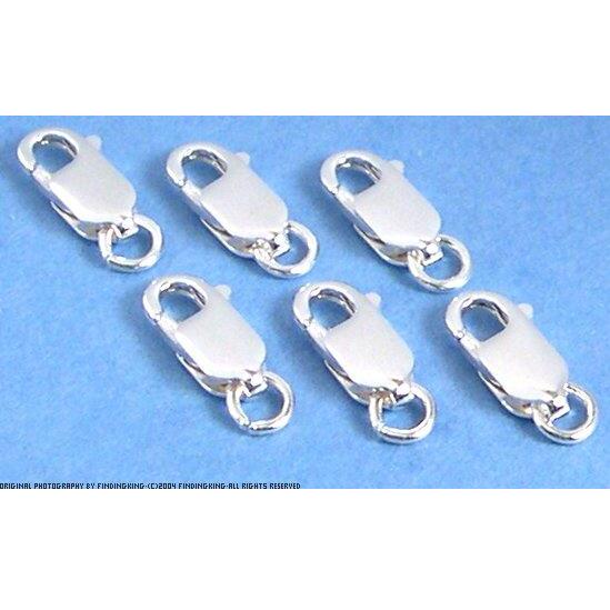 6 Sterling Silver Lobster Claw Clasps Bracelet Parts