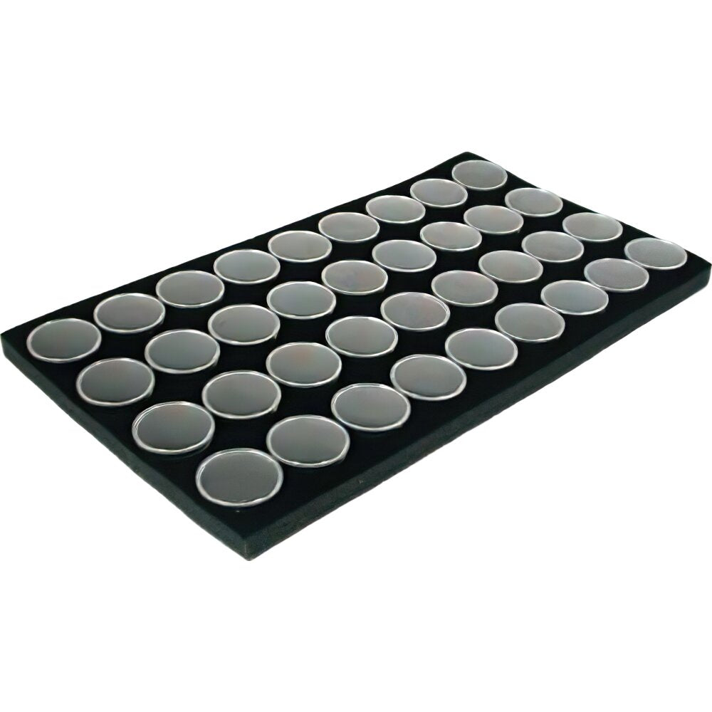 36 Gem Jars Display Tray Travel Case Acrylic Lid