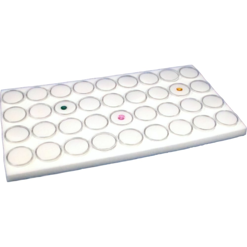 Gemstone White Foam 72 Jars Tray Insert Coins Jewelry Display 14 3/4"