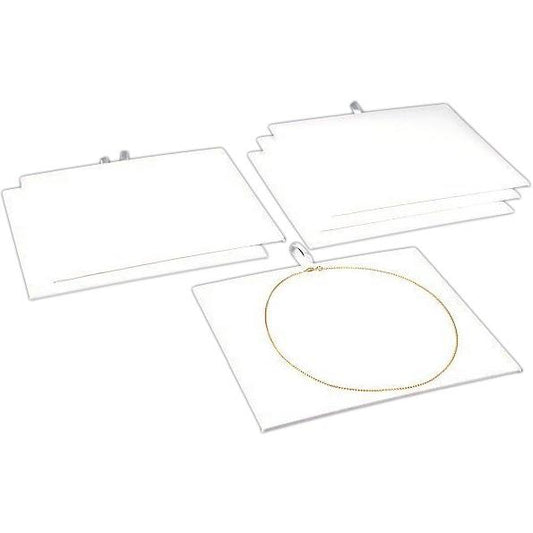 6 White Leather Jewelry Chain Display Pad Showcase Tray Inserts 7 3/4"