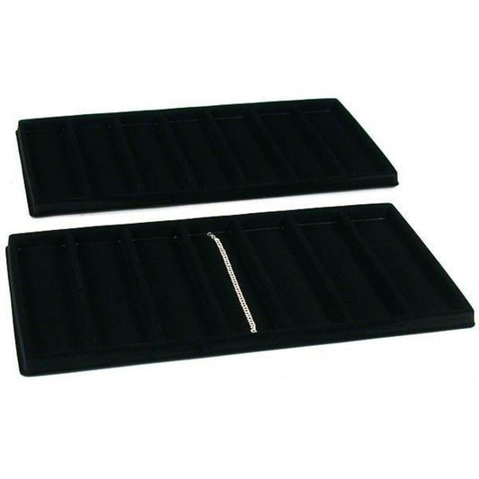 7 Slot Bracelet Display Tray Inserts Flocked 14 1/8" 2Pcs