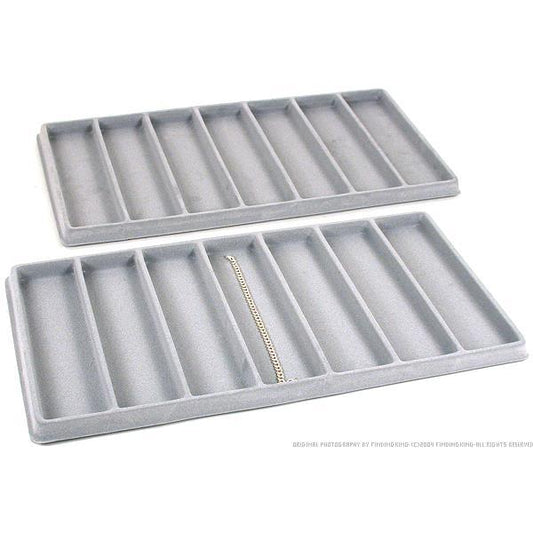 7 Slot Bracelet Display Tray Inserts Flocked 14 1/8" 2Pcs