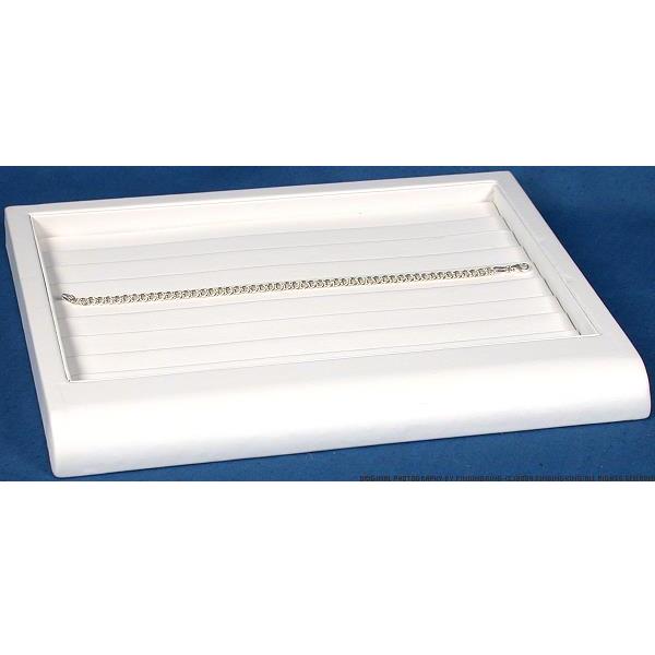 4 Bracelet Ring Earring Display Trays White Leather