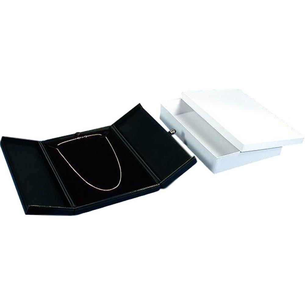 Large Black Necklace Chain Showcase Display Gift Boxes with Snap Lid Kit 36 Pcs