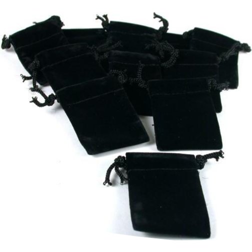 Black Velvet Gift Bag Drawstring Jewelry Pouches  2" Kit 144 Pcs