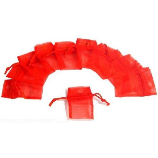 Red Organza Drawstring Jewelry Gift Bag Pouches  Kit 288 Pcs