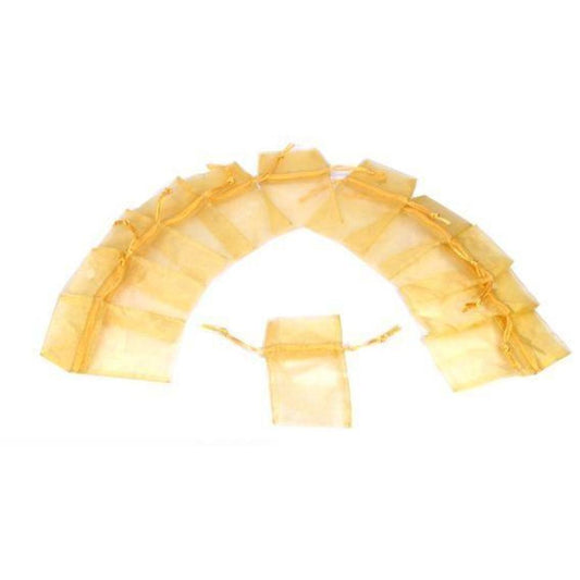 Yellow Organza Soft Drawstring Jewelry Gift Bag Pouches Kit 288 Pcs