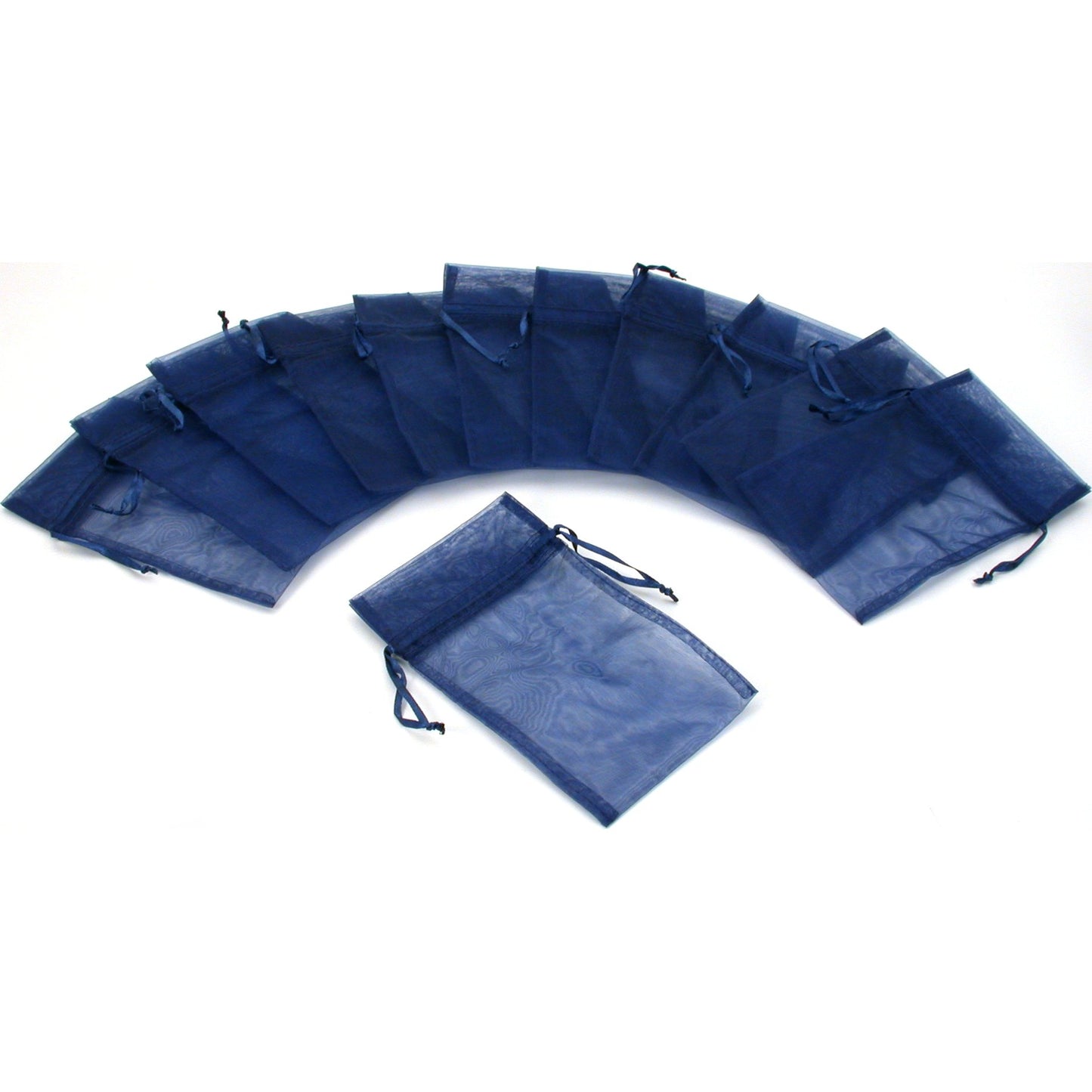 Yellow & Navy Blue Organza Drawstring Pouches Jewelry Gift Bags Kit {#} Pcs