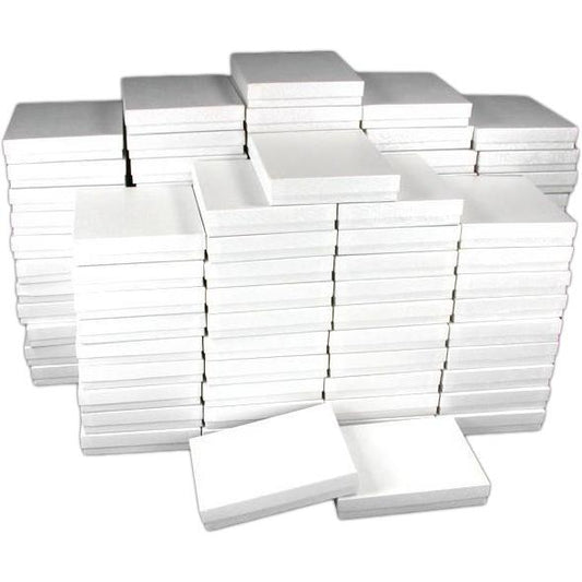 100 White Swirl Cotton Filled Jewelry Gift Box 6 1/8"