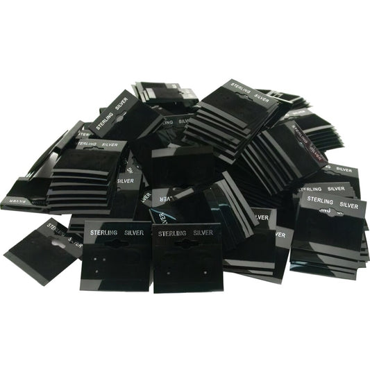 200 Earring Cards Pads Black Sterling Silver Displays