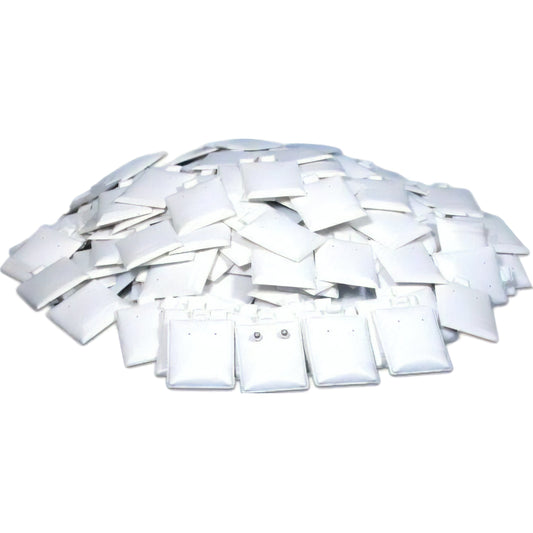 200 White Puff Earring Cards 1 1/2" x 1 3/4"