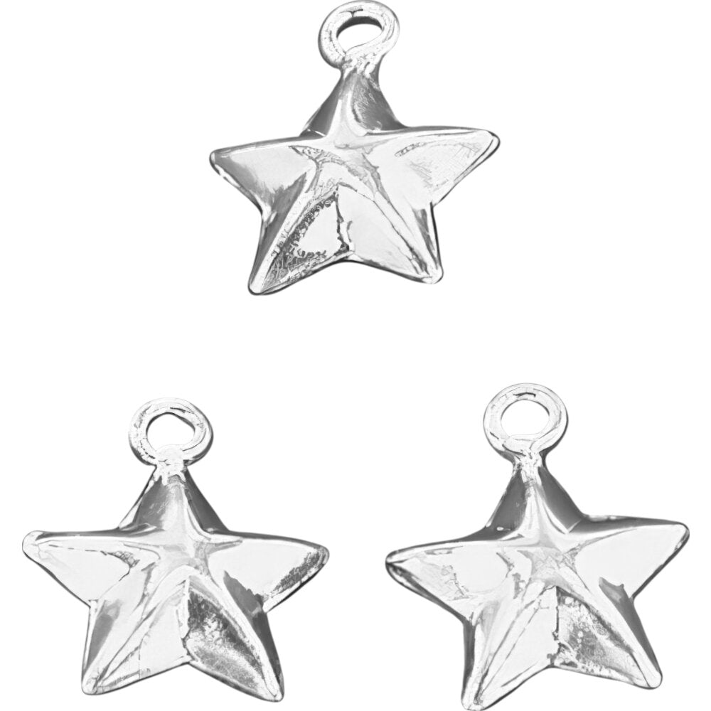 Star Charms Sterling Silver 12.5mm 3Pcs