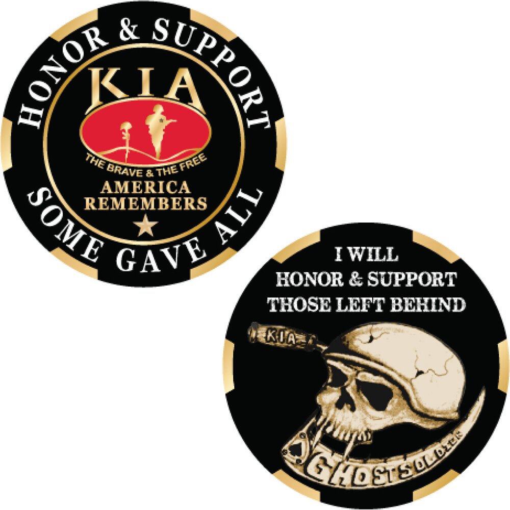 CH3416 Black/Gold KIA "Honor & Support, Some Gave All" Challenge Coin (1-3/4'')