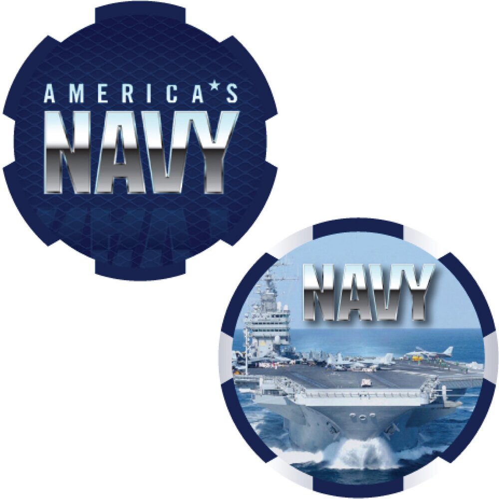 CH3530 Blue U.S. Navy "America's Navy" Challenge Coin (1-3/4'')