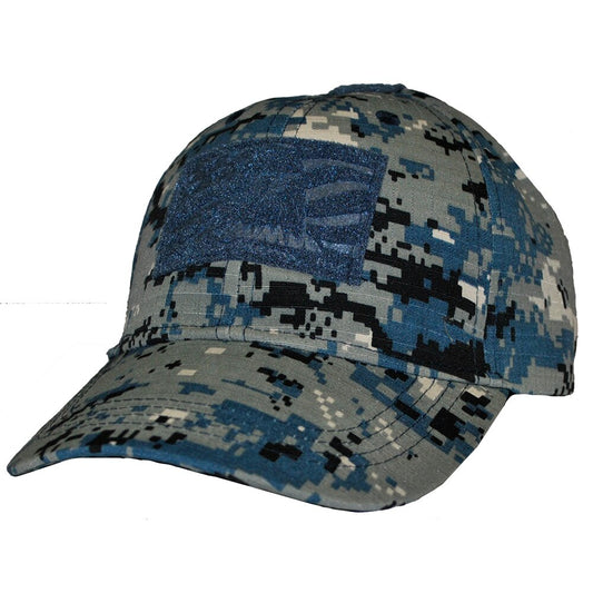 CP00034 Navy Camo 6-Panel Tactical Ops Cap (Med. Profile)