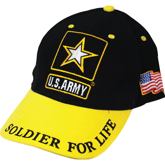 U.S. Army Logo Soldier for Life Guardian of Freedome Hat Black