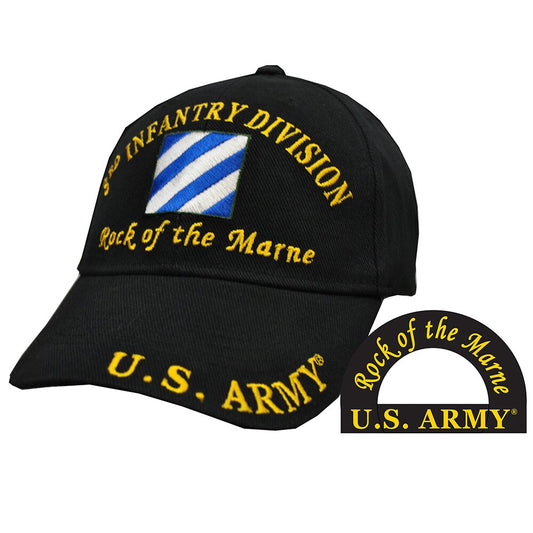 CP00111 Black U.S. Army 3rd Infantry Division "Rock of the Marne" Cap