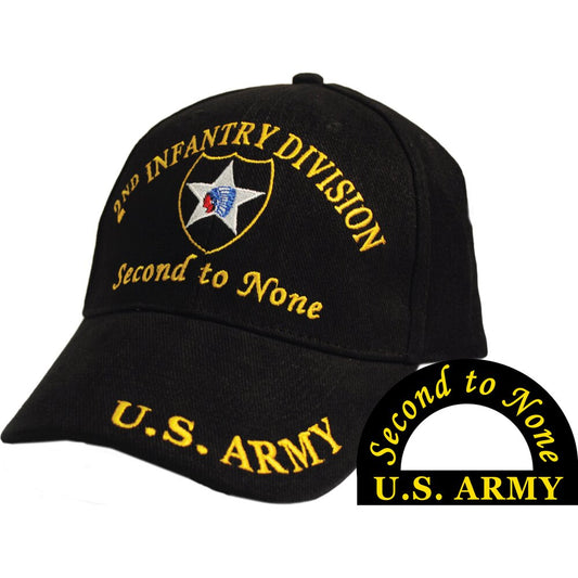 CP00117 Black U.S. Army 2nd Infantry Division "Second to None" Cap