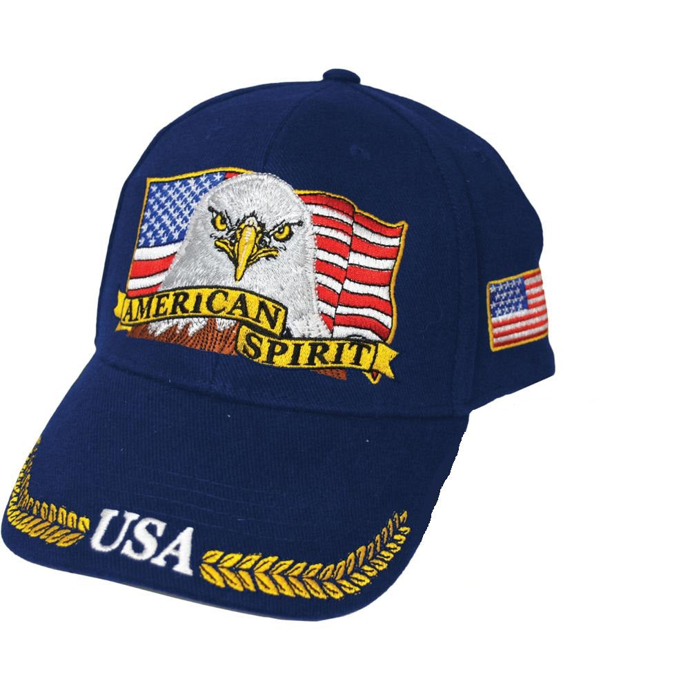 American Spirit Bald Eagle Hat Black