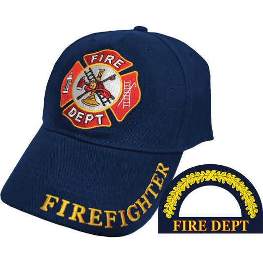 Fire Dept Fire Fighter Hat Cap Blue