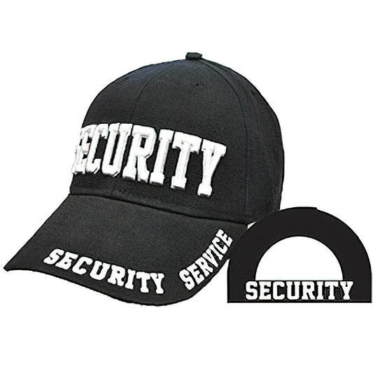 CP01706 Black Security Service "SERVICE" Embroidered Letters Cap