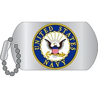 U.S. Navy Logo Dog Tag Style Pin 1.25"