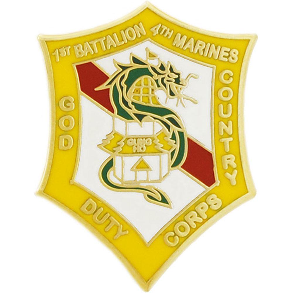 U.S.M.C. 1st Battalion 4th Marines God Duty Country Pin