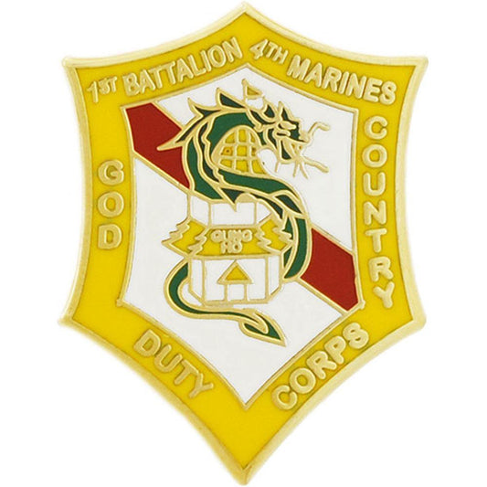 U.S.M.C. 1st Battalion 4th Marines God Duty Country Pin