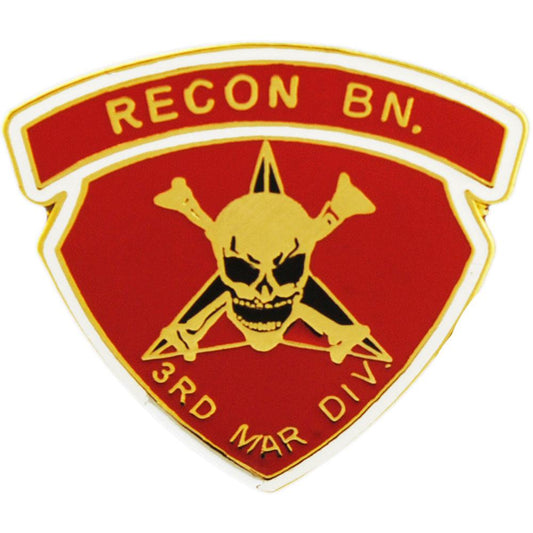 U.S.M.C. 3rd Reconnaissance Battalion Pin Gold Plated