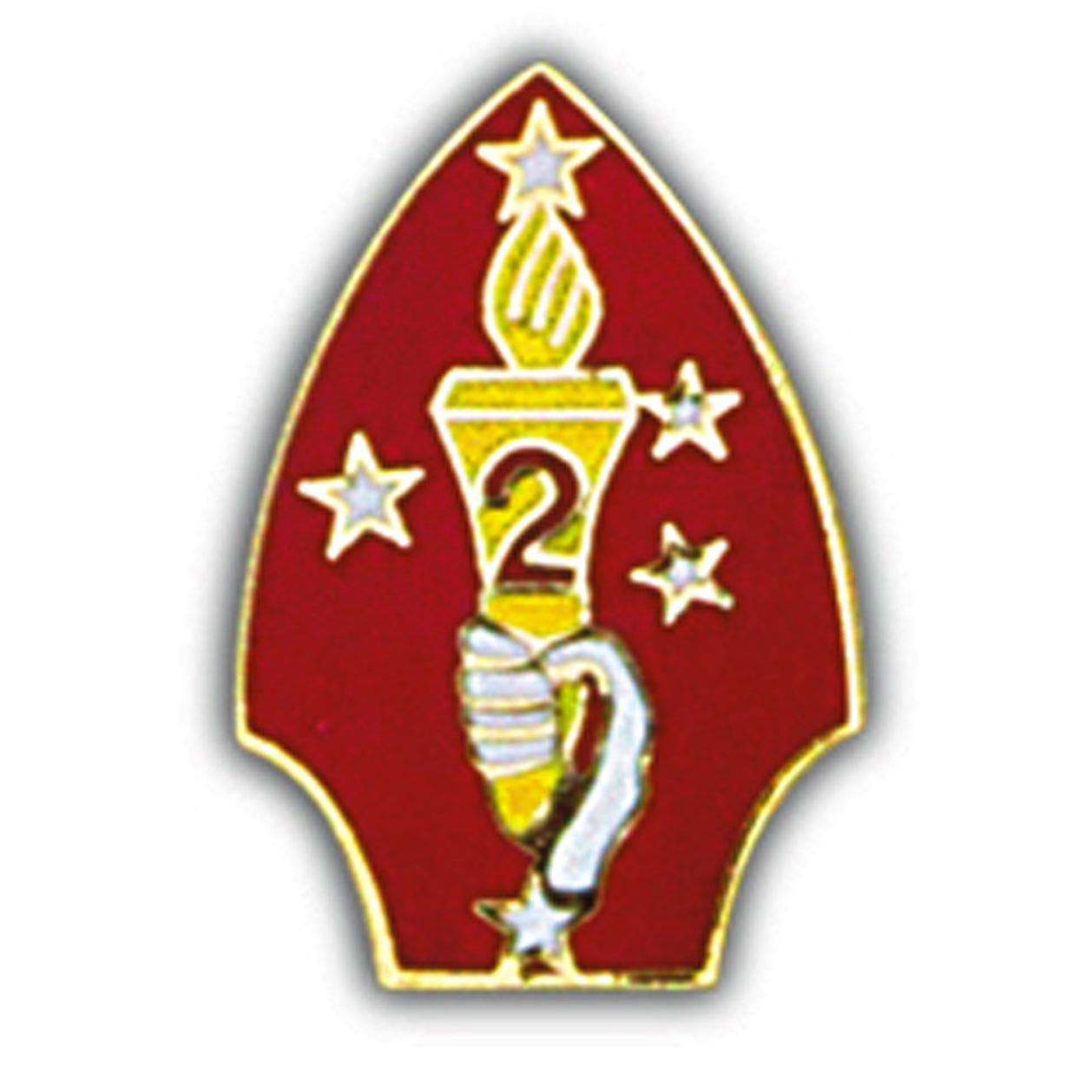 U.S.M.C. 2nd Marine Division Pin Red 1"