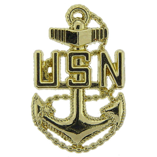 U.S. Navy Chief Petty Officer Pin Gold Plated 1"