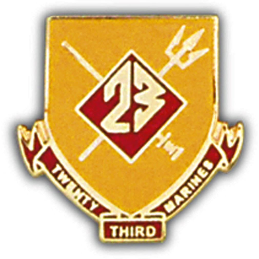 U.S.M.C. 23rd Marine Regiment Pin 1"