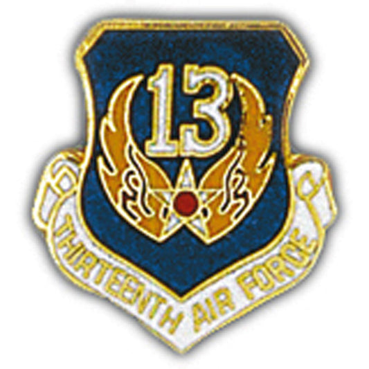 U.S. Air Force 13th Air Force Shield Pin 1"