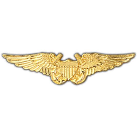 U.S. Navy Flight Officer Pin Gold Plated 2 3/4"