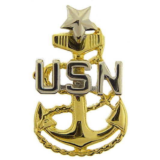 U.S. Navy Senior Chief Petty Officer Emblem Pin 1 3/4"