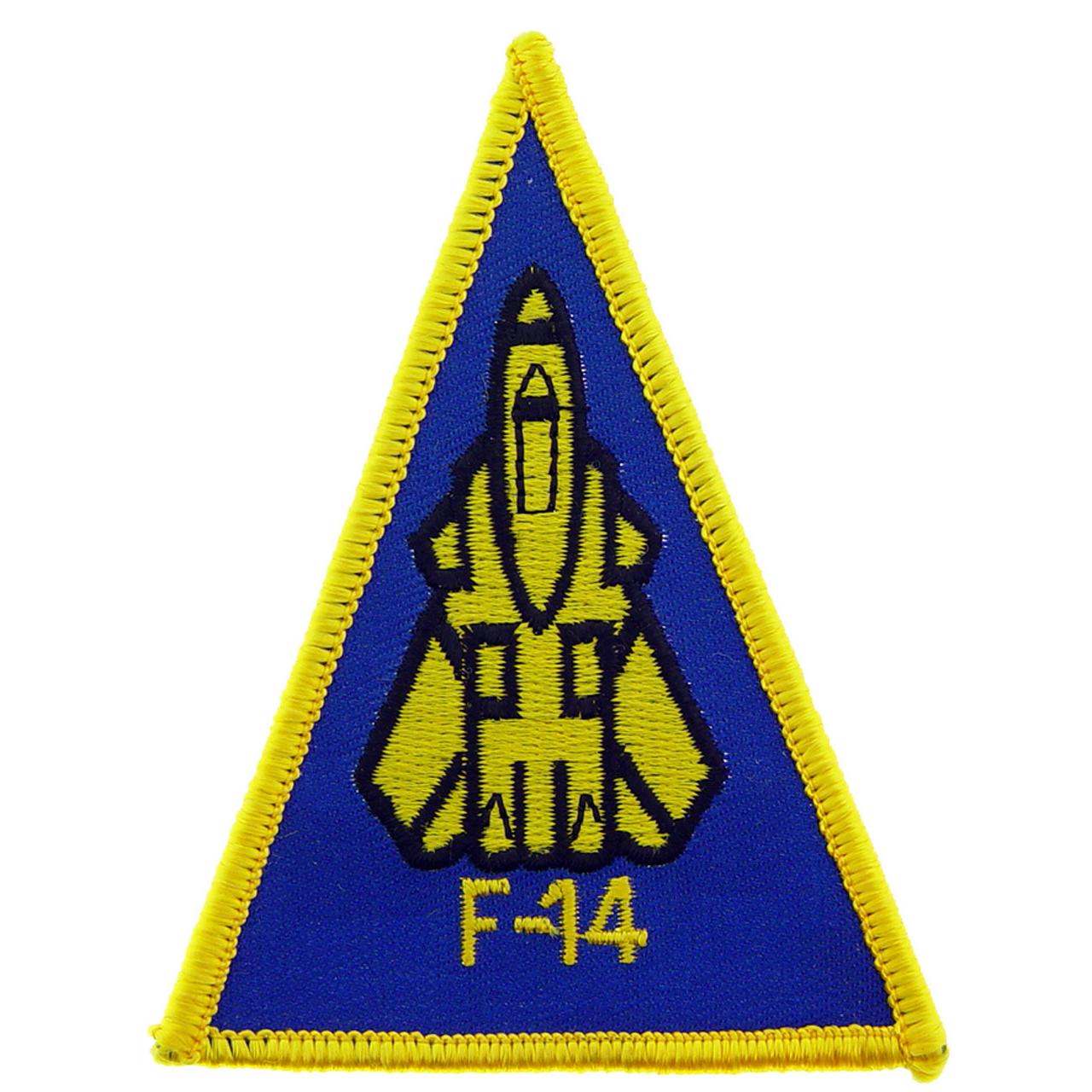 U.S. Navy F-14 Tomcat Airplane Patch Blue & Yellow 3 1/2"